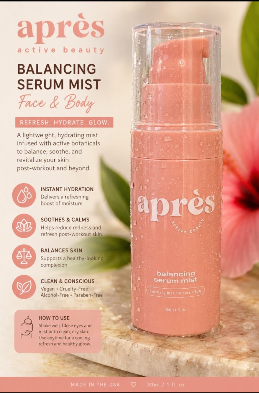NEW Après Active Beauty Balancing Serum Mist Face + Body 1 oz